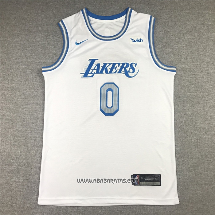 Camiseta Los Angeles Lakers Russell Westbrook #0 Ciudad 2020-21 Blanco
